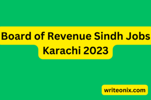 Board of Revenue Sindh Jobs Karachi 2023